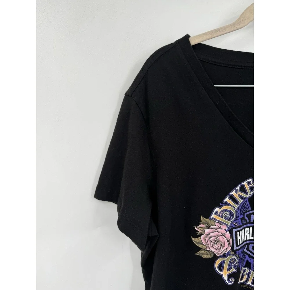 Harley Davidson‎ Pig Trail Rogers, Arkansas T-Shirt Women XL Black Biker Moto